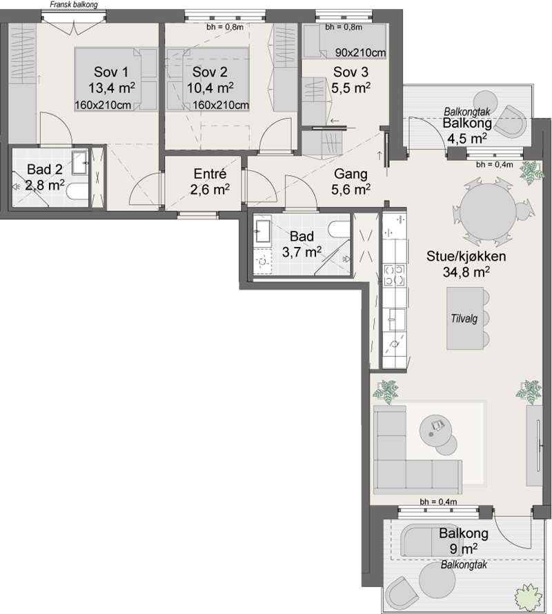 Standard planløsning